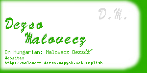 dezso malovecz business card